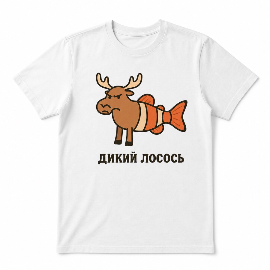Футболка Дикий лосось белая